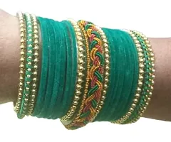 Mahakal glass bangle set spring kada or fabric glass bangle set for women & girls (42)-thumb1