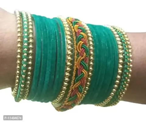 Mahakal glass bangle set spring kada or fabric glass bangle set for women & girls (42)-thumb2