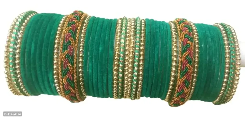 Mahakal glass bangle set spring kada or fabric glass bangle set for women & girls (42)-thumb0