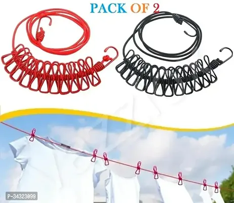 Cloth Drying Rope with Hooks Pack of 2-thumb0