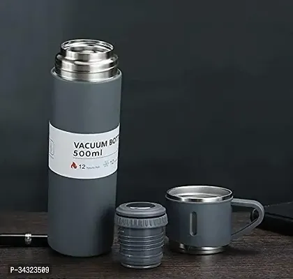 Stainless Steel Vacuum Flask with 2 Steel Cups 500 Ml