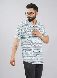 Stylish Cotton Blend Short Sleeves Casual Shirt For Men-thumb2