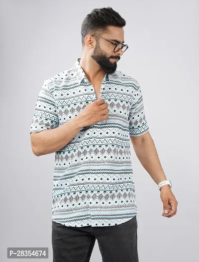 Stylish Cotton Blend Short Sleeves Casual Shirt For Men