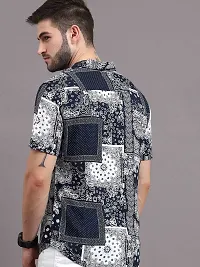 Stylish Multicoloured Polyester Slim Fit Short Sleeves Casual Shirt For Men-thumb3