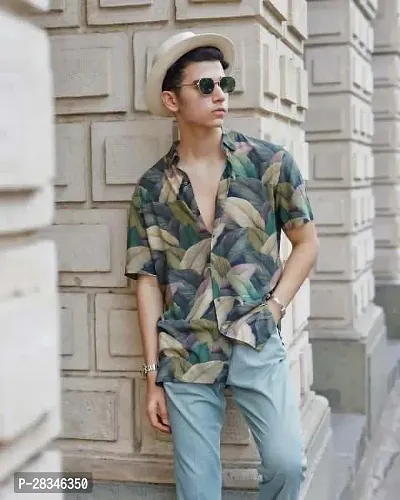 Stylish Multicoloured Polyester Slim Fit Short Sleeves Casual Shirt For Men