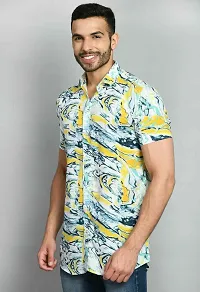 Stylish Multicoloured Polyester Slim Fit Short Sleeves Casual Shirt For Men-thumb2