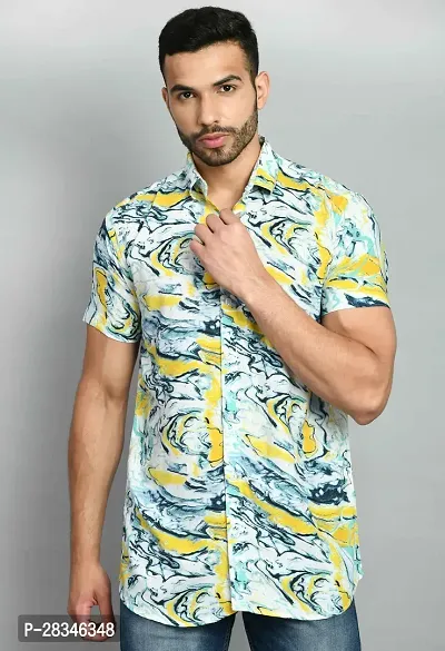 Stylish Multicoloured Polyester Slim Fit Short Sleeves Casual Shirt For Men