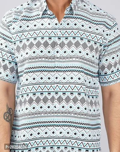 Stylish Cotton Blend Short Sleeves Casual Shirt For Men-thumb5