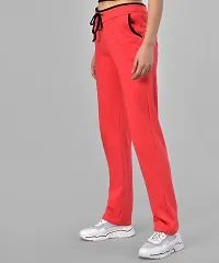 Stylish Cotton Blend Red Solid Track Pant For Women-thumb2