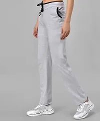 Stylish Cotton Blend Grey Solid Track Pant For Women-thumb2
