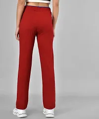 Stylish Cotton Blend Maroon Solid Track Pant For Women-thumb1