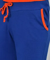 Stylish Cotton Blend Royal Blue Solid Track Pant For Women-thumb3