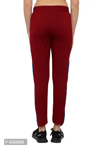 Stylish Cotton Maroon Solid Track Pant For Women-thumb3