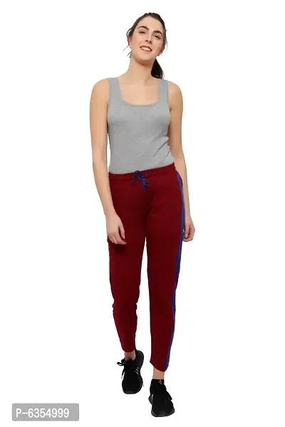 Stylish Cotton Maroon Solid Track Pant For Women-thumb5