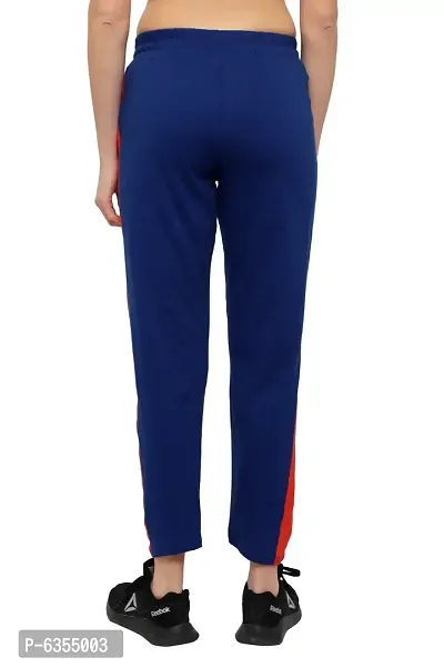 Stylish Cotton Royal Blue Solid Track Pant For Women-thumb3