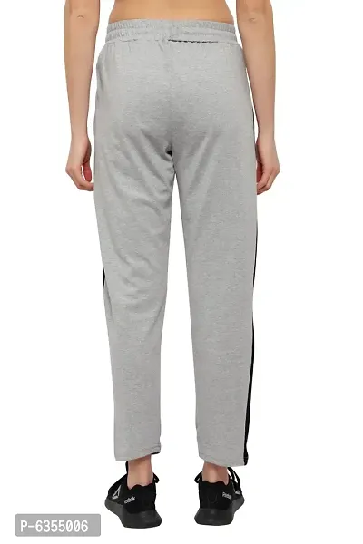 Stylish Cotton Grey Solid Track Pant For Women-thumb3