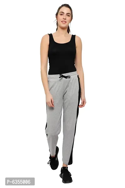 Stylish Cotton Grey Solid Track Pant For Women-thumb5