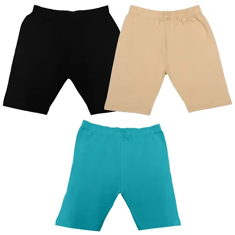 Kids Stylish Cotton Solid Shorts For Boys-Pack of 3