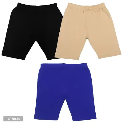 Stylish Cotton Solid Shorts For Boys-Pack of 3