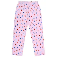 Stylish Pink Cotton Printed Pyjama Bottom For Girls-thumb1