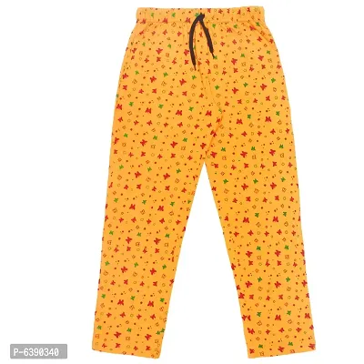 Stylish Yellow Cotton Printed Pyjama Bottom For Girls