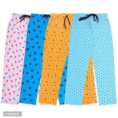 Stylish Cotton Printed Pyjama Bottom For Girls-Pack Of 4-thumb0