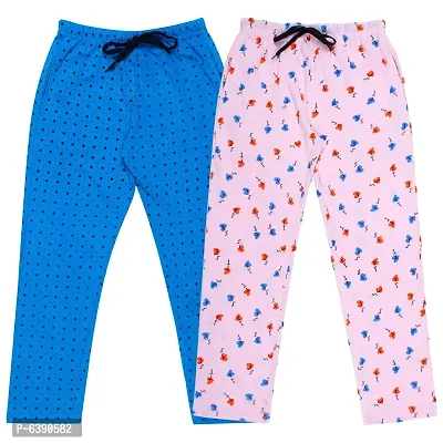 Stylish Cotton Printed Pyjama Bottom For Girls-Pack Of 2