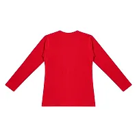 Stunning Red Cotton Printed Tees For Girls-thumb1