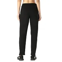 Stylish Black Cotton Solid Track Pant For Women-thumb2