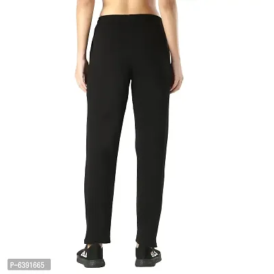 Stylish Black Cotton Solid Track Pant For Women-thumb3