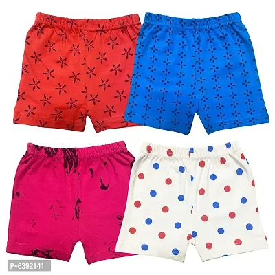 Lycra Blended Printed Shorts For Girls- Pack Of 4