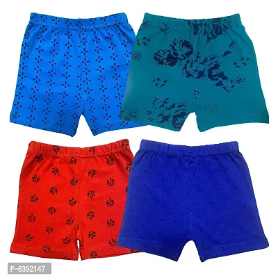 Lycra Blended Printed Shorts For Girls- Pack Of 4-thumb0