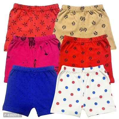 Lycra Blended Printed Shorts For Girls- Pack Of 6-thumb0