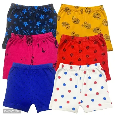 Lycra Blended Printed Shorts For Girls- Pack Of 6