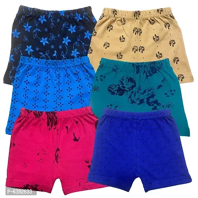 Lycra Blended Printed Shorts For Girls- Pack Of 6