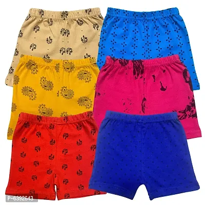 Lycra Blended Printed Shorts For Girls- Pack Of 6