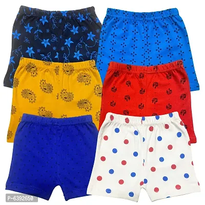 Lycra Blended Printed Shorts For Girls- Pack Of 6