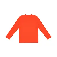 Stylish Orange Round Neck Long Sleeves Cotton Solid T-Shirt For Boys-thumb1