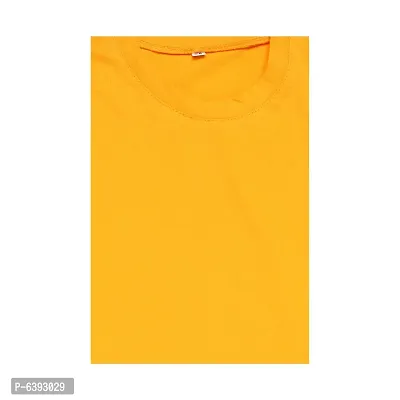 Stylish Yellow Round Neck Long Sleeves Cotton Solid T-Shirt For Boys-thumb3
