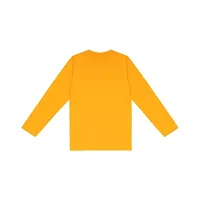 Stylish Yellow Round Neck Long Sleeves Cotton Solid T-Shirt For Boys-thumb1