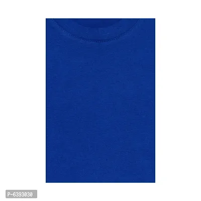 Stylish Royal Blue Round Neck Long Sleeves Cotton Solid T-Shirt For Boys-thumb3