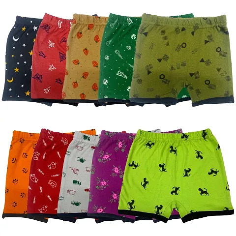 Stylish Cotton Printed Shorts For Infants Pack Of 9