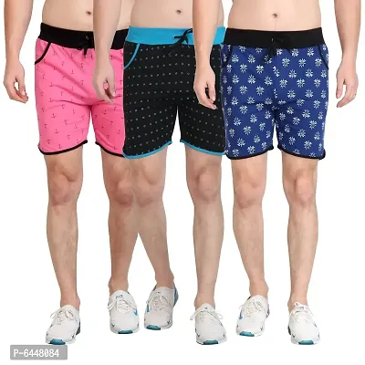 Fabulous Cotton Printed Regular Shorts For Men - Pack Of 3