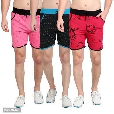 Fabulous Cotton Printed Regular Shorts For Men - Pack Of 3