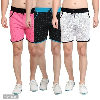 Fabulous Cotton Printed Regular Shorts For Men - Pack Of 3