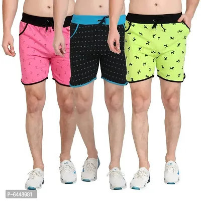 Fabulous Cotton Printed Regular Shorts For Men - Pack Of 3-thumb0