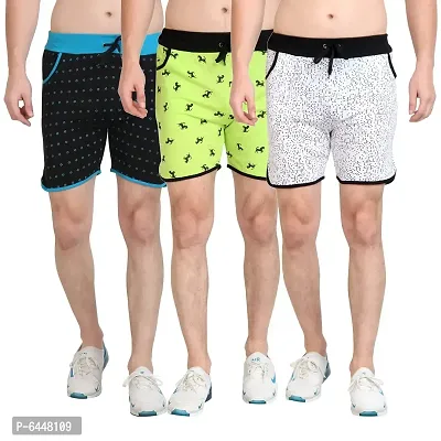 Fabulous Cotton Printed Regular Shorts For Men - Pack Of 3