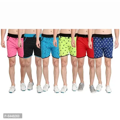 Fabulous Cotton Printed Regular Shorts For Men - Pack Of 6