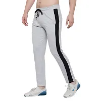 Stylish Grey Cotton Solid Track Pant For Men-thumb1