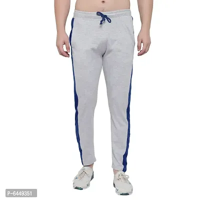 Stylish Grey Cotton Solid Track Pant For Men